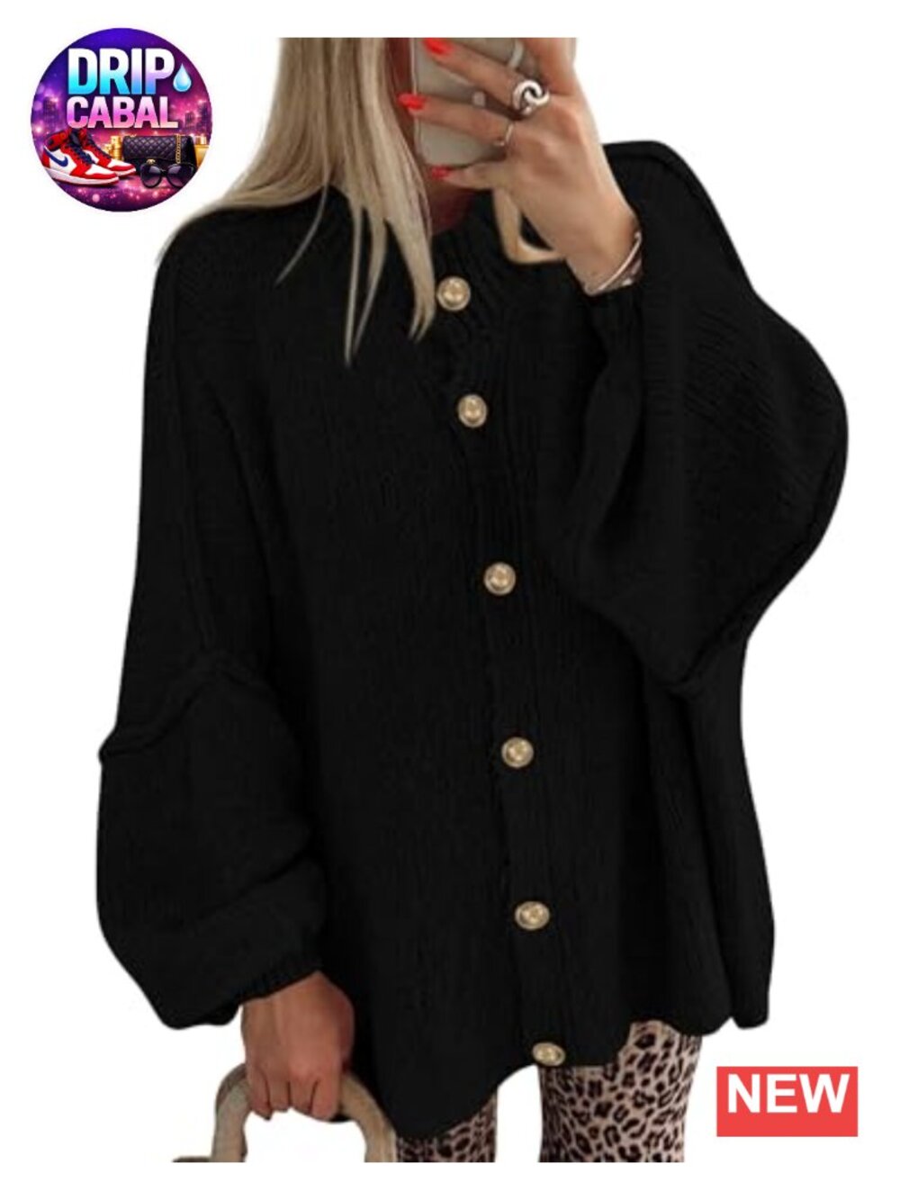 Oversized Cardigan Sweaters for Women Open Front Button Down